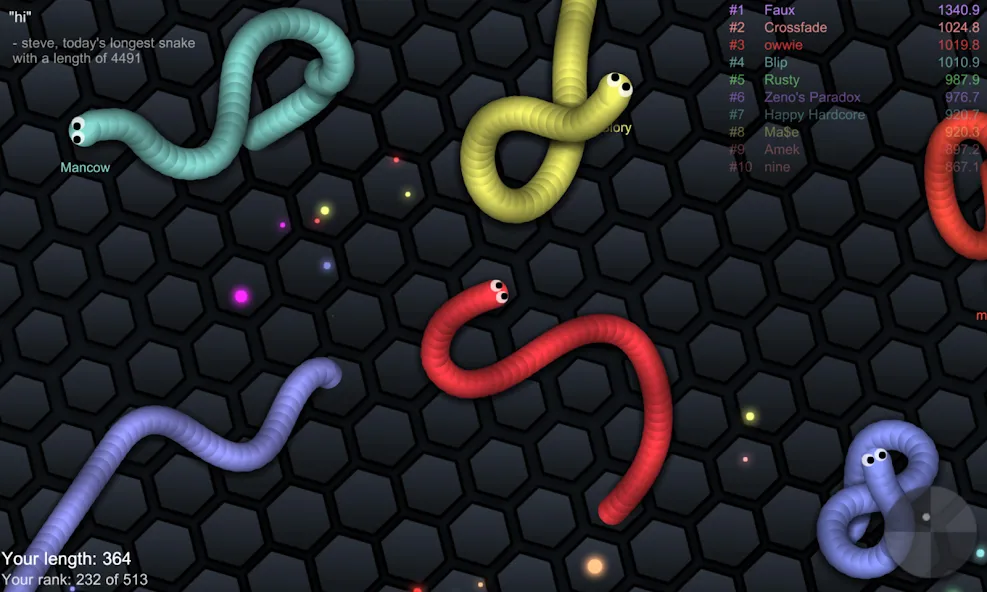 slither.io  [МОД Бесконечные монеты] Screenshot 3