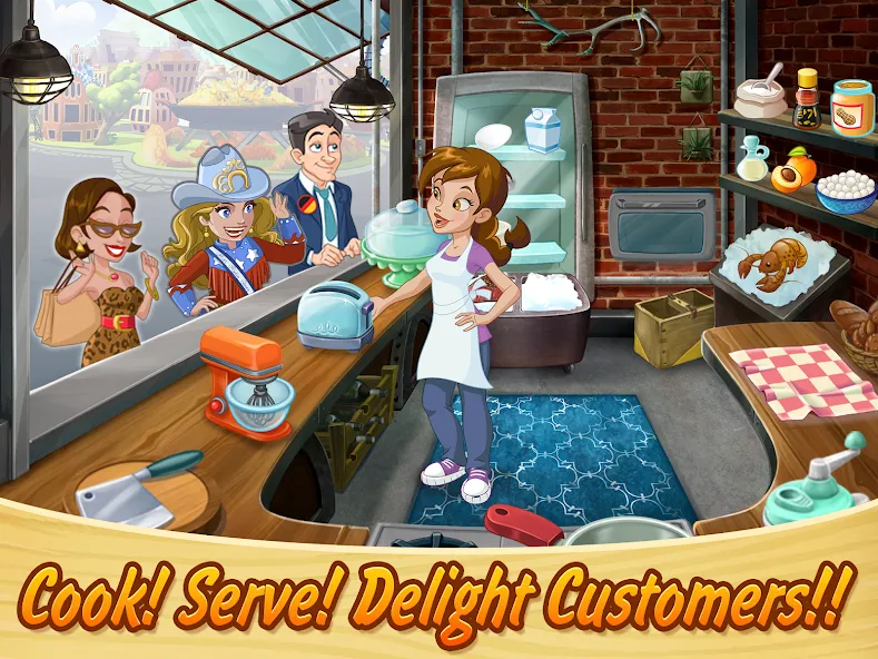 Kitchen Scramble: Cooking Game (Китчен Скрэмбл)  [МОД Mega Pack] Screenshot 1