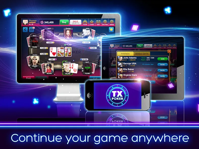 TX Poker - Texas Holdem Poker  [МОД Бесконечные монеты] Screenshot 5