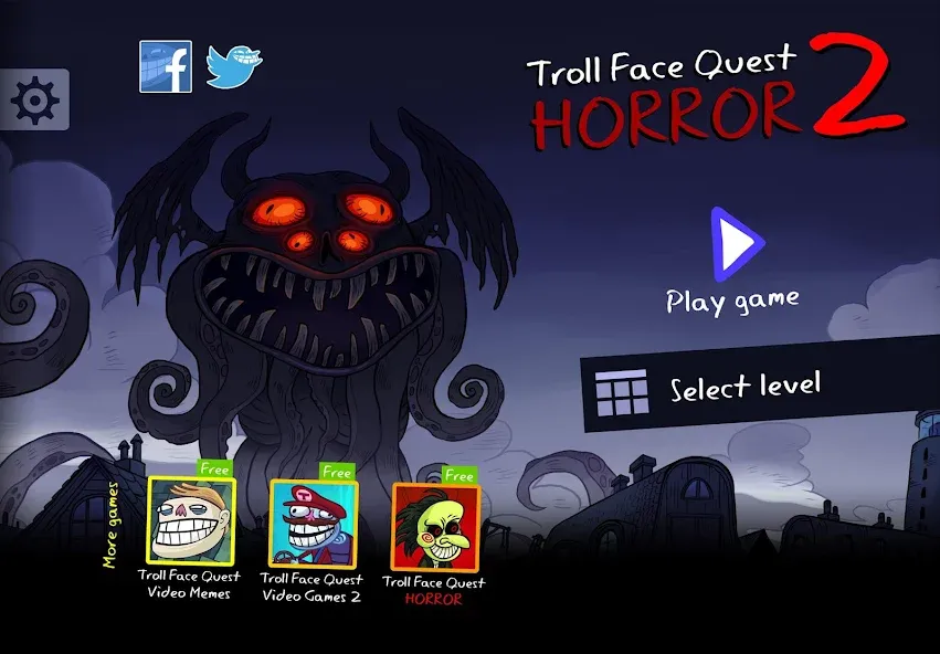 Troll Face Quest: Horror 2 (Тролль Фейс Квест)  [МОД Бесконечные монеты] Screenshot 1