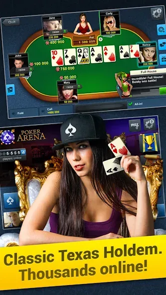 Poker Arena: texas holdem game (Покер Арена)  [МОД Mega Pack] Screenshot 1