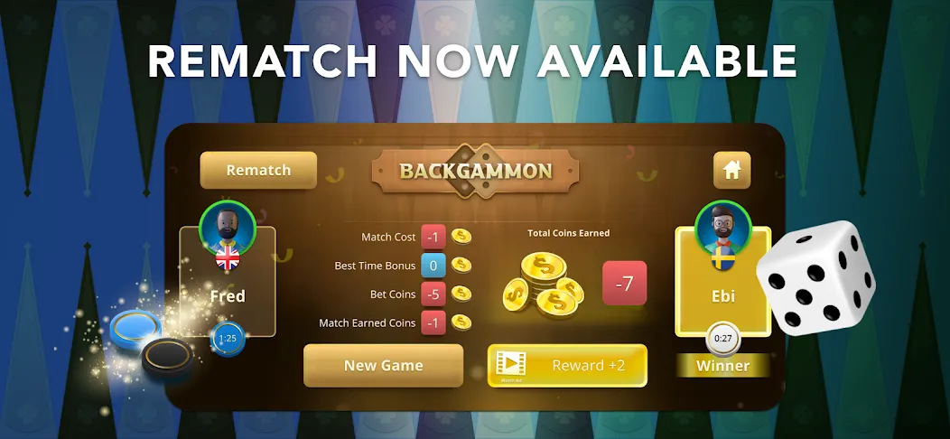 Backgammon Classic + Online  [МОД Unlocked] Screenshot 1