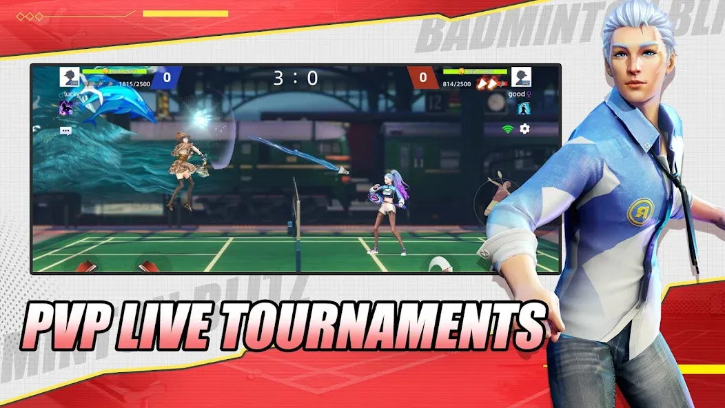 Badminton Blitz - PVP online (Бэдминтон Блиц)  [МОД Unlocked] Screenshot 4