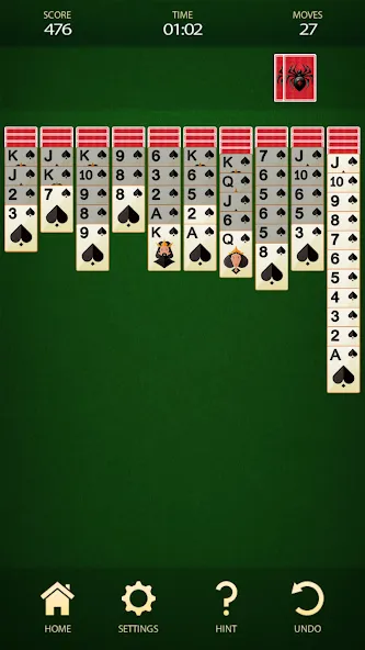 Spider Solitaire: Card Game (Спайдер Солитер)  [МОД Menu] Screenshot 2