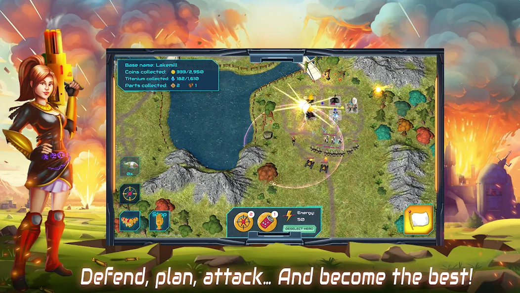 Boulder Base: Defense Strategy (Боулдер Бейс)  [МОД Много денег] Screenshot 2