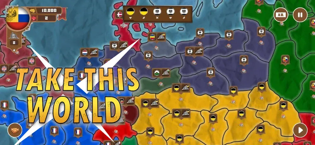 World conquest: Europe 1812 (Всемирное завоевание)  [МОД Бесконечные монеты] Screenshot 1