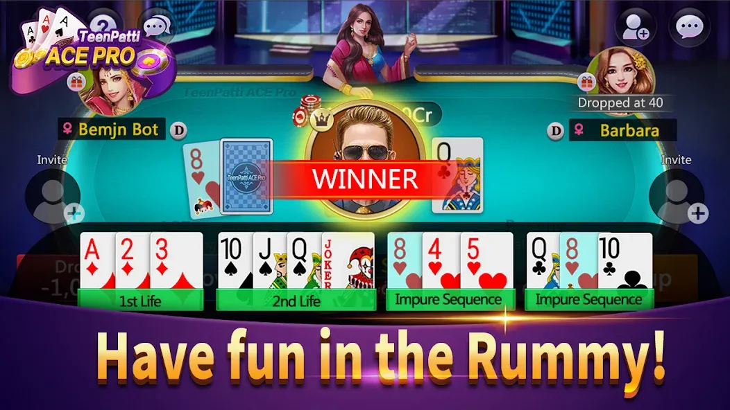 Teenpatti Ace Pro -poker,rummy (Тинпатти Эйс Про)  [МОД Много монет] Screenshot 4