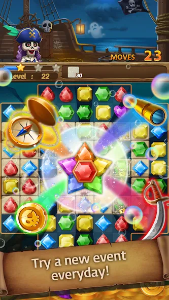 Jewels Ghost Ship: jewel games (Джуэлз Гост Шип)  [МОД Unlimited Money] Screenshot 2