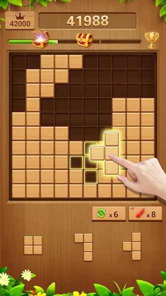 Wood Block Puzzle Addictive  [МОД Unlocked] Screenshot 1