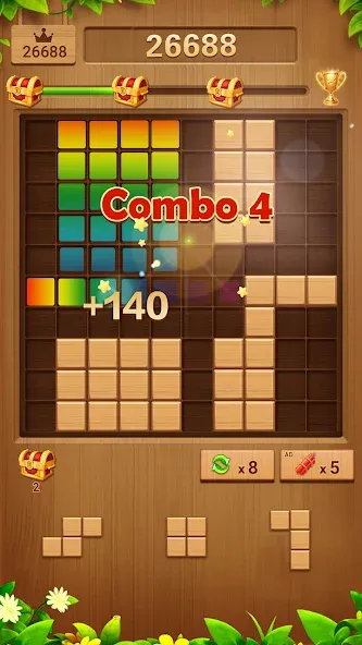 Wood Block Puzzle Addictive  [МОД Unlocked] Screenshot 3