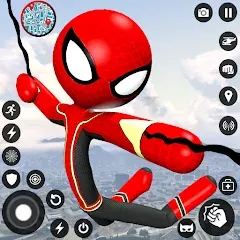 Взломанная Spider Stickman Rope Hero Game  [МОД Mega Pack] - полная версия apk на Андроид