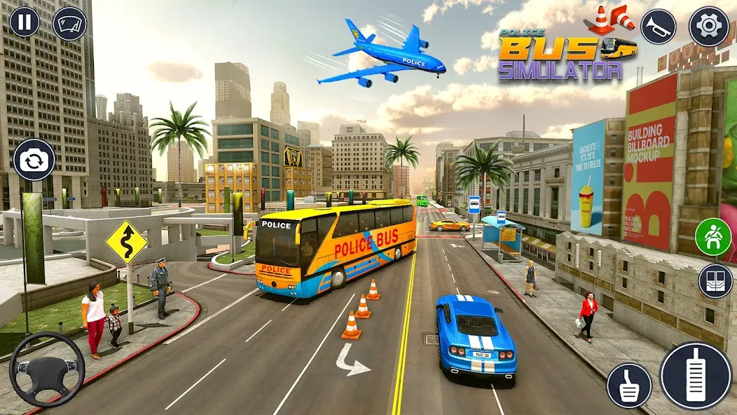 Police Bus Simulator Bus Games  [МОД Unlimited Money] Screenshot 4