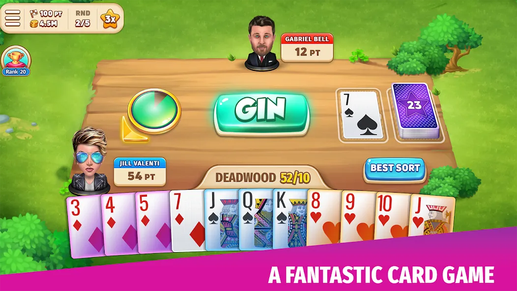 Gin Rummy Stars - Card Game (Джин Рамми Старс)  [МОД Бесконечные монеты] Screenshot 1