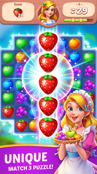 Fruit Diary - Match 3 Games  [МОД Unlimited Money] Screenshot 1