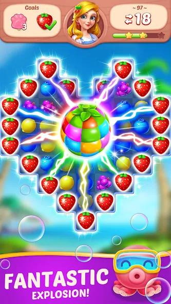 Fruit Diary - Match 3 Games  [МОД Unlimited Money] Screenshot 2