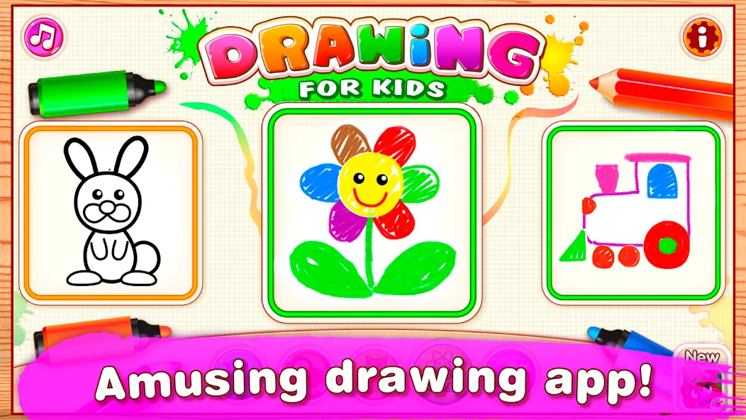 Bini Drawing for Kids Games (Бини)  [МОД Unlocked] Screenshot 1