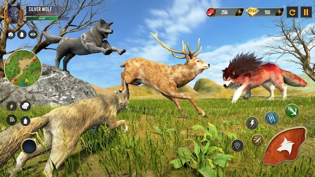 Wild Wolf Simulator Wolf Games  [МОД Бесконечные монеты] Screenshot 2