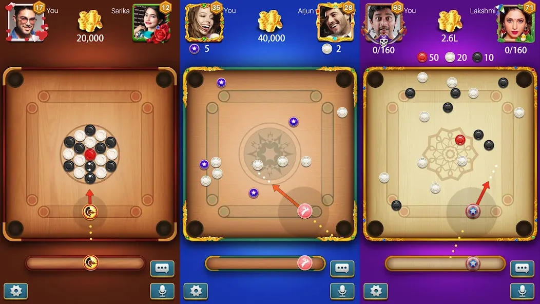 Carrom Meta-Board Disc Game (Карром Мета)  [МОД Бесконечные монеты] Screenshot 1