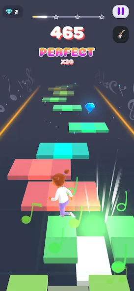 Melody Run - Cute Popcat Music (Мелодия Ран)  [МОД Много монет] Screenshot 2