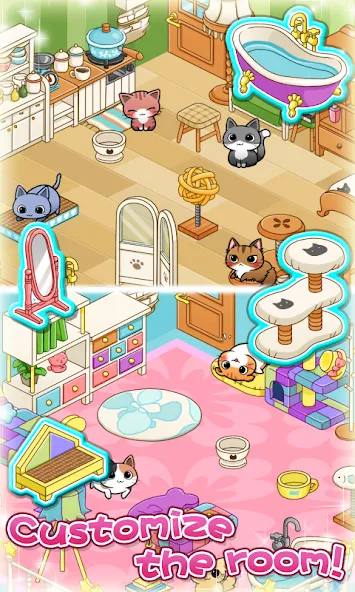 Cat Room - Cute Cat Games (Кэт Рум)  [МОД Бесконечные деньги] Screenshot 4