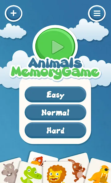 Animals memory game for kids  [МОД Бесконечные монеты] Screenshot 1