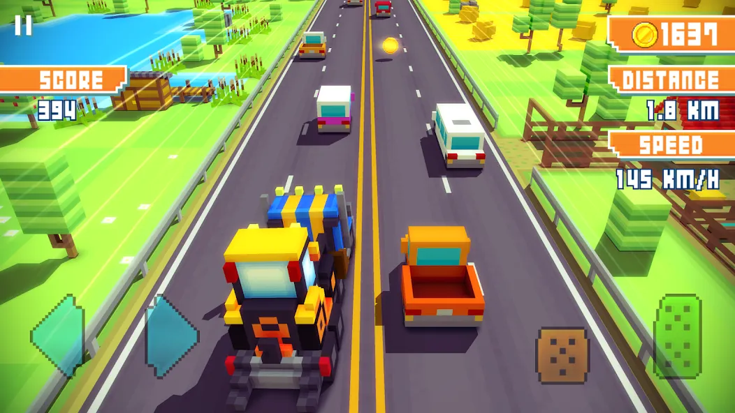 Blocky Highway: Traffic Racing (Блоки Хайвей)  [МОД Много денег] Screenshot 4