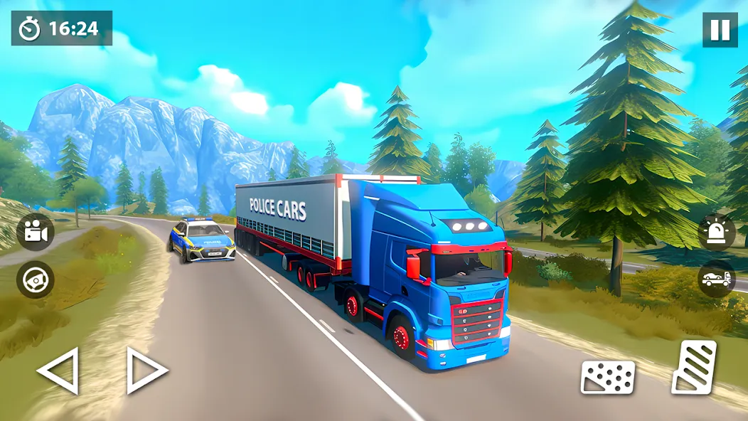 US Police Car Transporter Game (Полицейский транспорт игры)  [МОД Все открыто] Screenshot 4