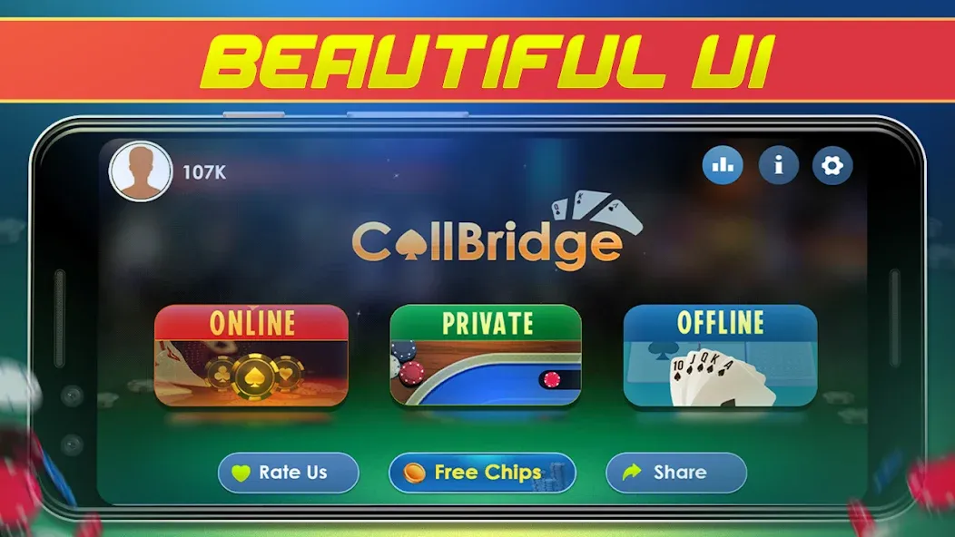 Call Bridge Card Game - Spades (Карточная игра Колл Бридж)  [МОД Unlocked] Screenshot 1