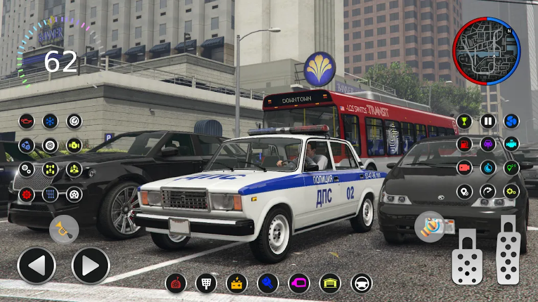 Police Car Riders: VAZ 2107  [МОД Много монет] Screenshot 1