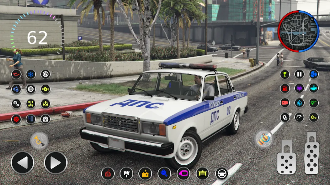 Police Car Riders: VAZ 2107  [МОД Много монет] Screenshot 4