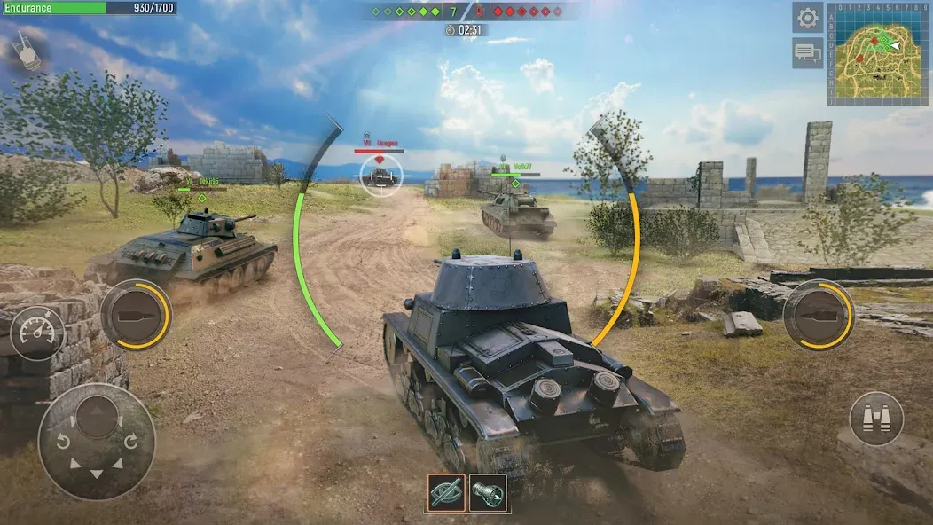 Battle Tanks: Tank Games WW2 (Бэтл Тэнкс)  [МОД Бесконечные деньги] Screenshot 2