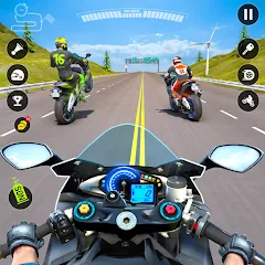 Скачать взломанную Moto Traffic Bike Race Game 3d (Мото Трафик Байк Рейс Гейм 3д)  [МОД Бесконечные деньги] - стабильная версия apk на Андроид