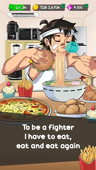 Food Fighter Clicker Games (Фуд Файтер Кликер)  [МОД Много монет] Screenshot 1