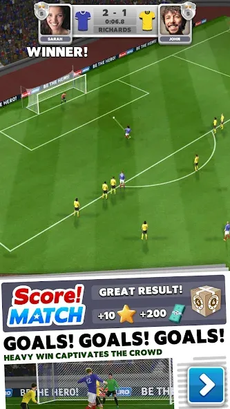 Score! Match - PvP Soccer  [МОД Много денег] Screenshot 1