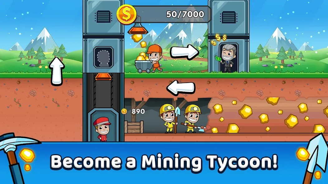 Idle Miner Tycoon: Gold Games  [МОД Все открыто] Screenshot 1