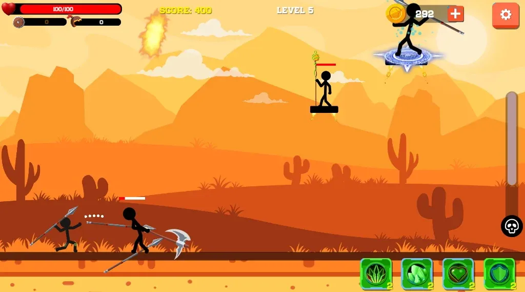 Spear war with Stickman (Спир вар)  [МОД Много монет] Screenshot 1