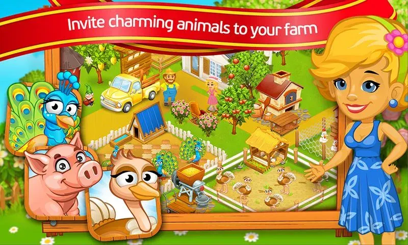 Farm Town: Cartoon Story  [МОД Бесконечные монеты] Screenshot 1