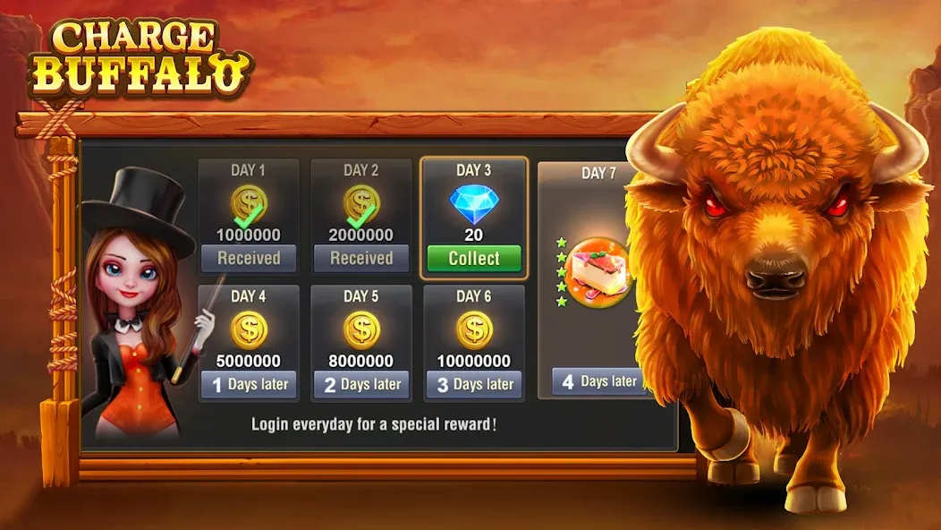 Charge Buffalo Slot-TaDa Games (Чардж Буффало Слот)  [МОД Бесконечные монеты] Screenshot 3