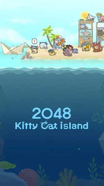 2048 Kitty Cat Island (Остров Кошачьеи Кошки)  [МОД Бесконечные монеты] Screenshot 1