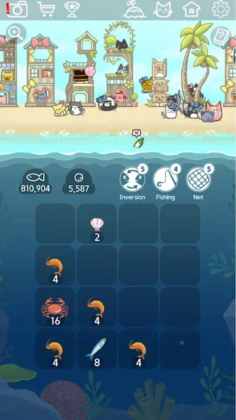 2048 Kitty Cat Island (Остров Кошачьеи Кошки)  [МОД Бесконечные монеты] Screenshot 2