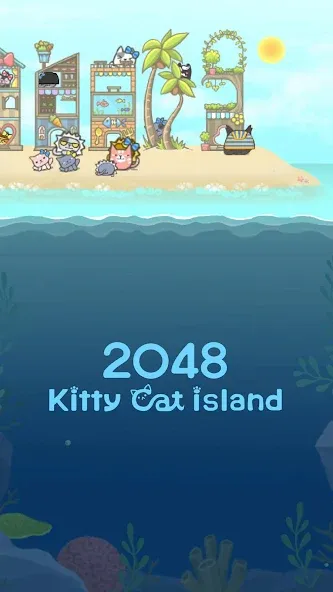 2048 Kitty Cat Island (Остров Кошачьеи Кошки)  [МОД Бесконечные монеты] Screenshot 3