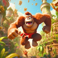 Взломанная Monkey jungle run kong gorilla  [МОД Unlocked] - полная версия apk на Андроид