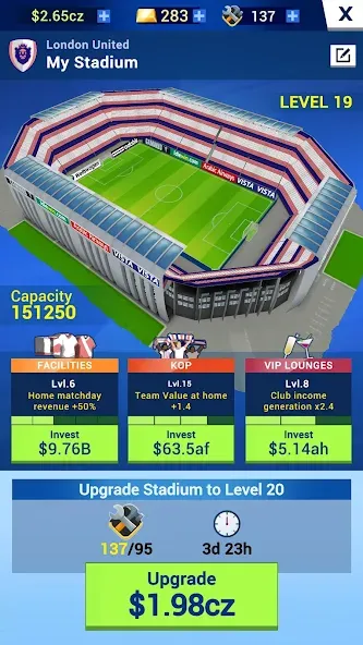 Idle Eleven - Soccer tycoon (Айдл Илевен)  [МОД Много монет] Screenshot 3