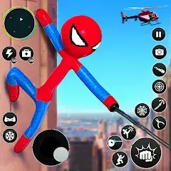 Flying Stickman Rope Hero Game