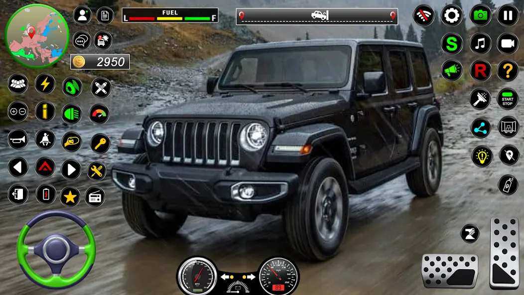 Jeep Driving Simulator offRoad (Джип Драйвинг Симулятор вне дороги)  [МОД Много монет] Screenshot 1