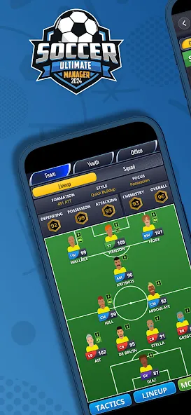 Ultimate Soccer Manager 2024 (Ультимейт Клуб Футбольный Менеджер)  [МОД Много денег] Screenshot 1