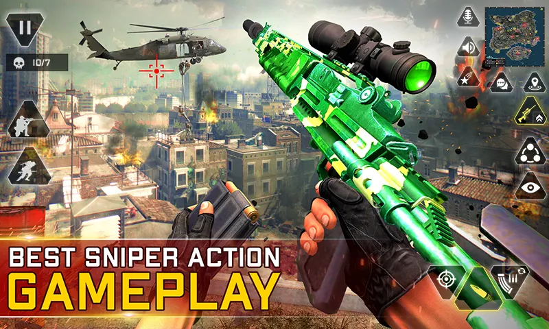 Sniper Gun Shooting game (ИГИ Снайпер Оружие Стрелялки Игры)  [МОД Бесконечные деньги] Screenshot 1