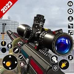 Взломанная Sniper Gun Shooting game (ИГИ Снайпер Оружие Стрелялки Игры)  [МОД Бесконечные деньги] - стабильная версия apk на Андроид