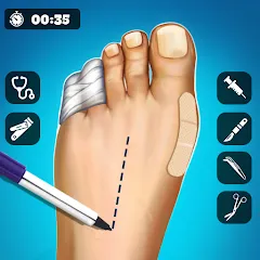 Взломанная Hospital Surgeon: Doctor Game  [МОД Все открыто] - стабильная версия apk на Андроид