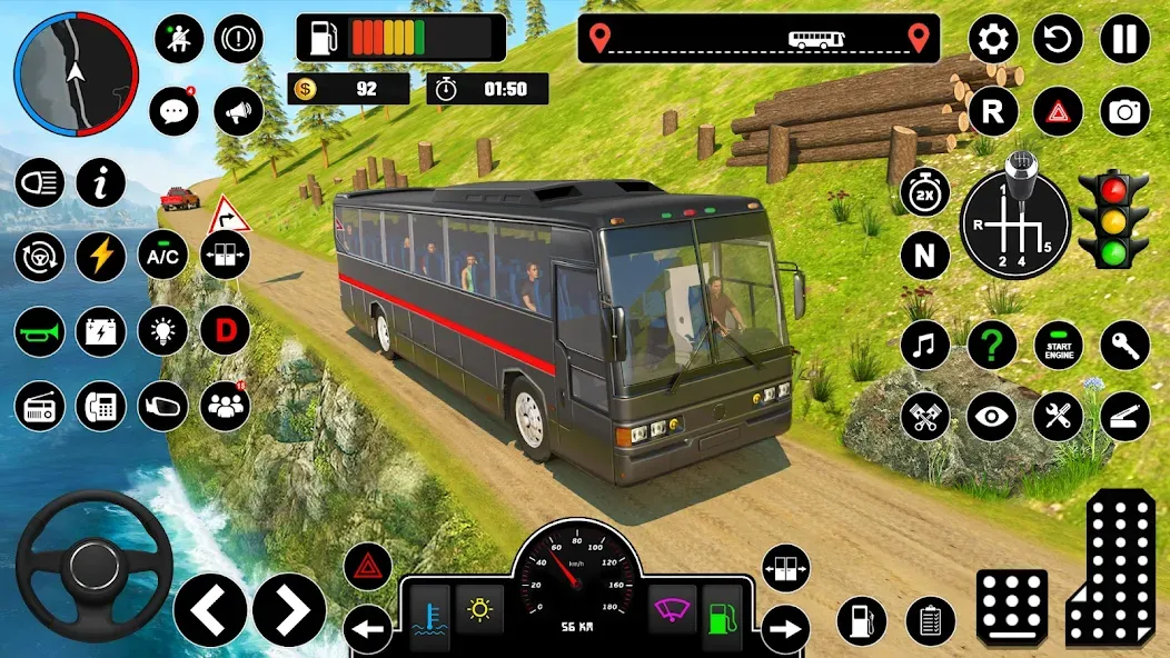 Offroad Bus Simulator Bus Game (Оффроуд Автобус Симулятор Игра)  [МОД Все открыто] Screenshot 2